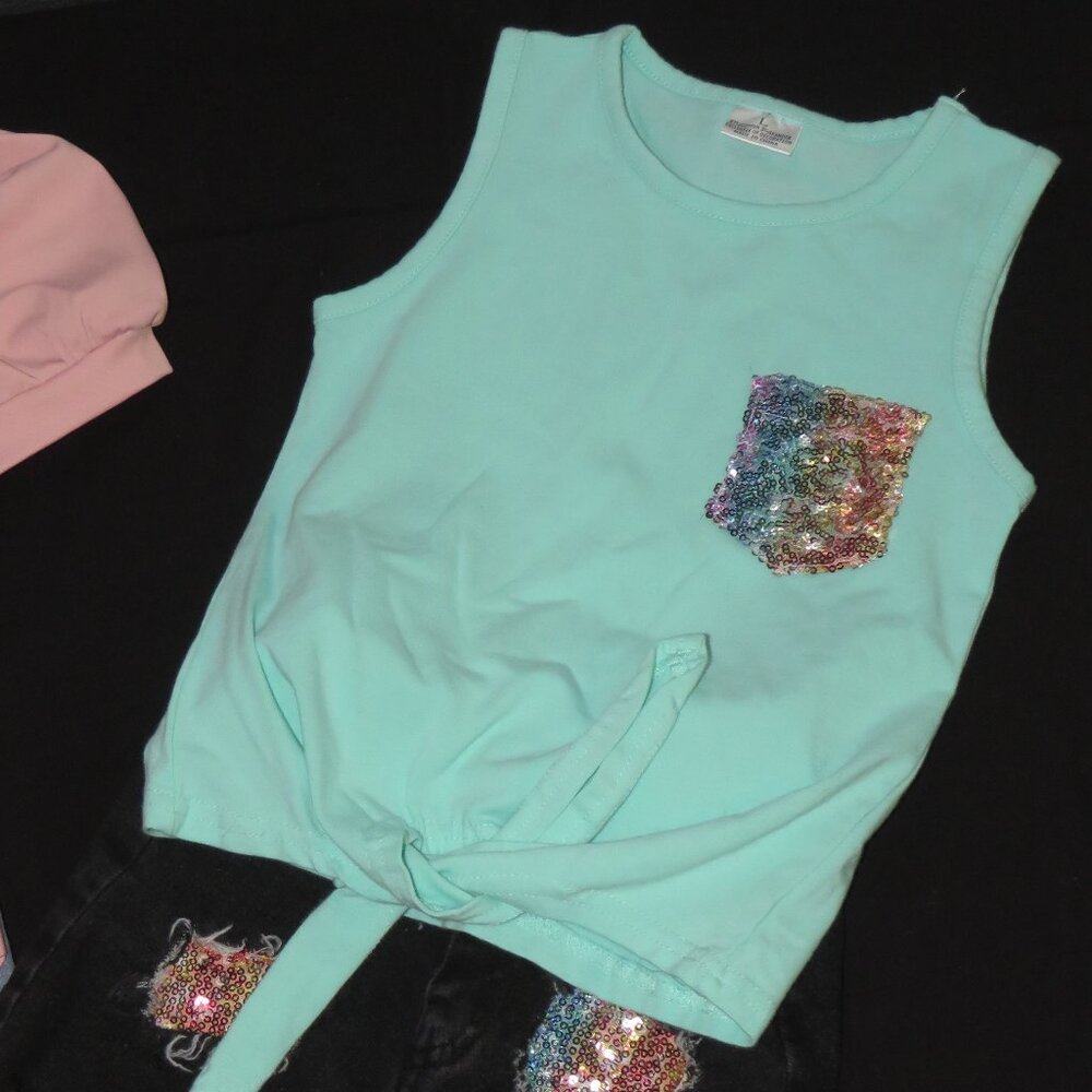 SPARKLE IN PINK GIRLS MATCHING TANK/SHORTS SET